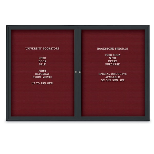 Letterboard, Burgundy/Black